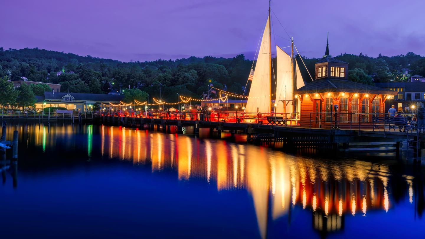 Sailboat in Seneca Lake Harbor