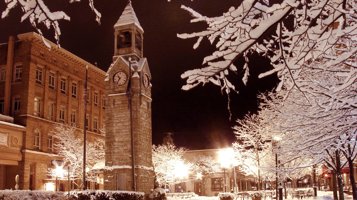 Corning Clocktower in Winter