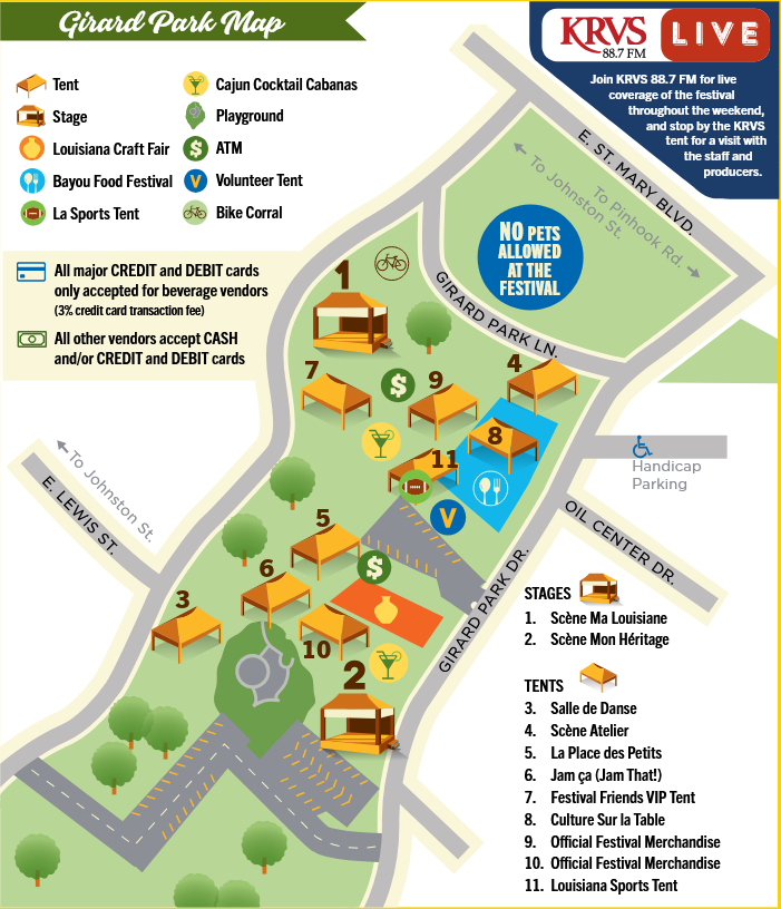 Festivals Acadiens et Créoles Map