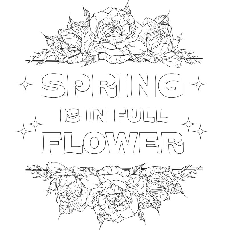 Spring is in Full Flower peony coloring page