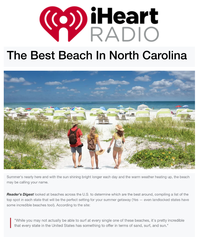 I Heart Radio Best Beach in NC Cover