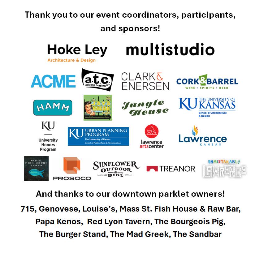 Park(ing) Day Sponsors Thank You