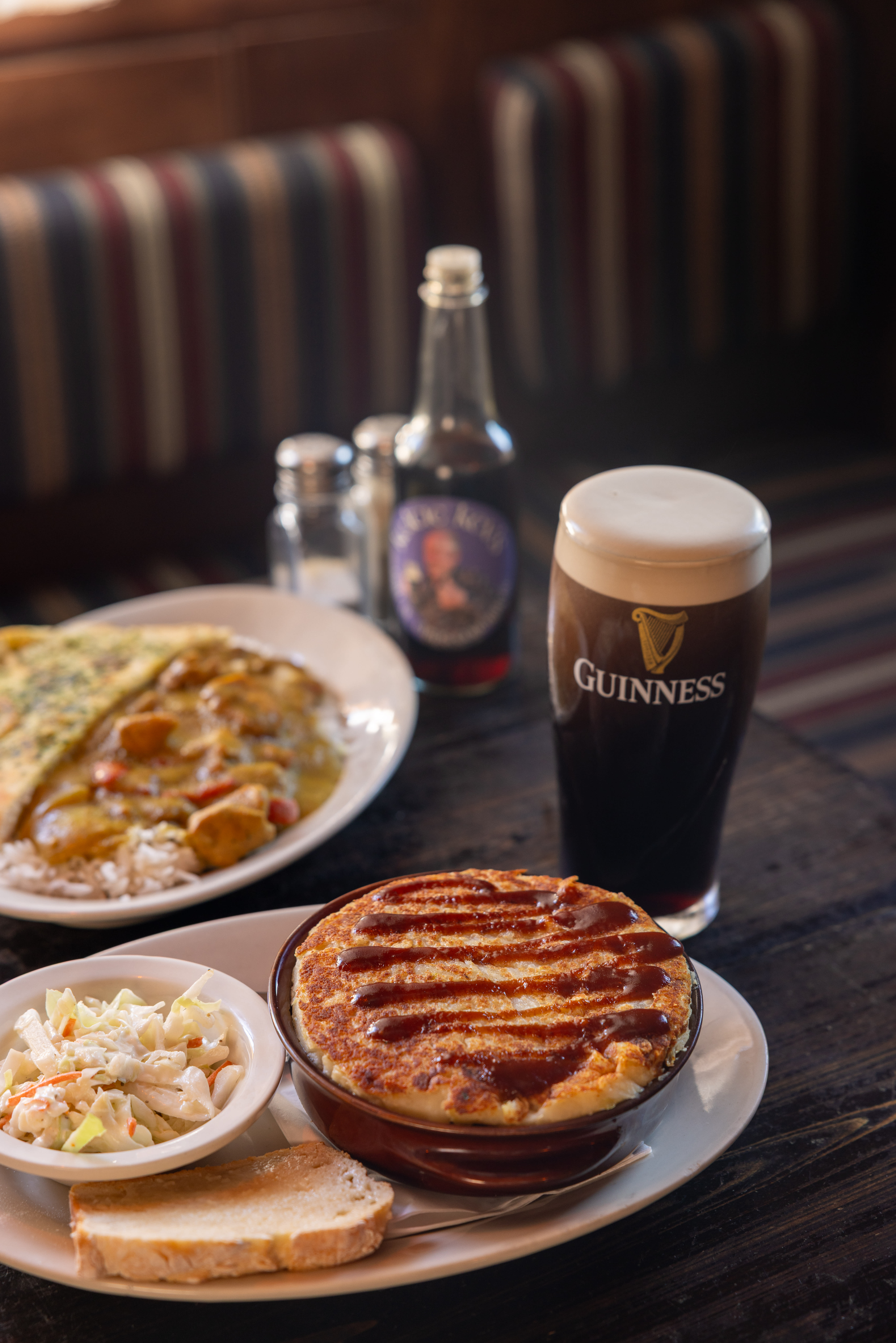 Shepherd's Pie, a Curry, and a Guiness at Celtic Ray Public House in Punta Gorda, Florida.