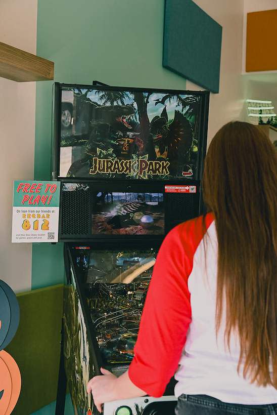 Jurassic Park Pinball Machine from Recbar 812 at Southern Indiana Visitor Center.