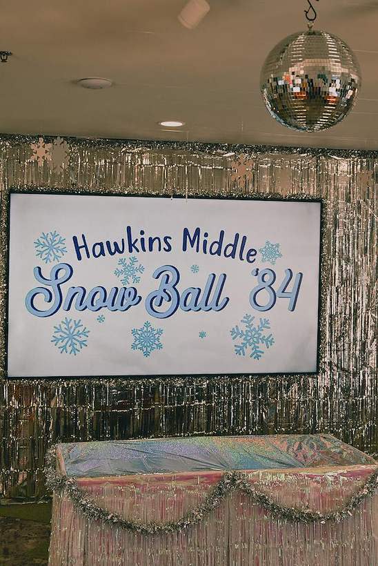 Stranger Things Hawkins Snow Ball at Southern Indiana Visitor Center.