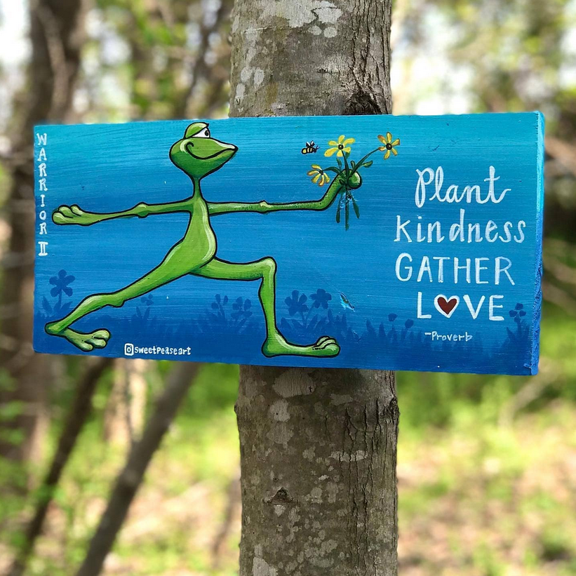 Sign on Tree on Trail at Southern Village