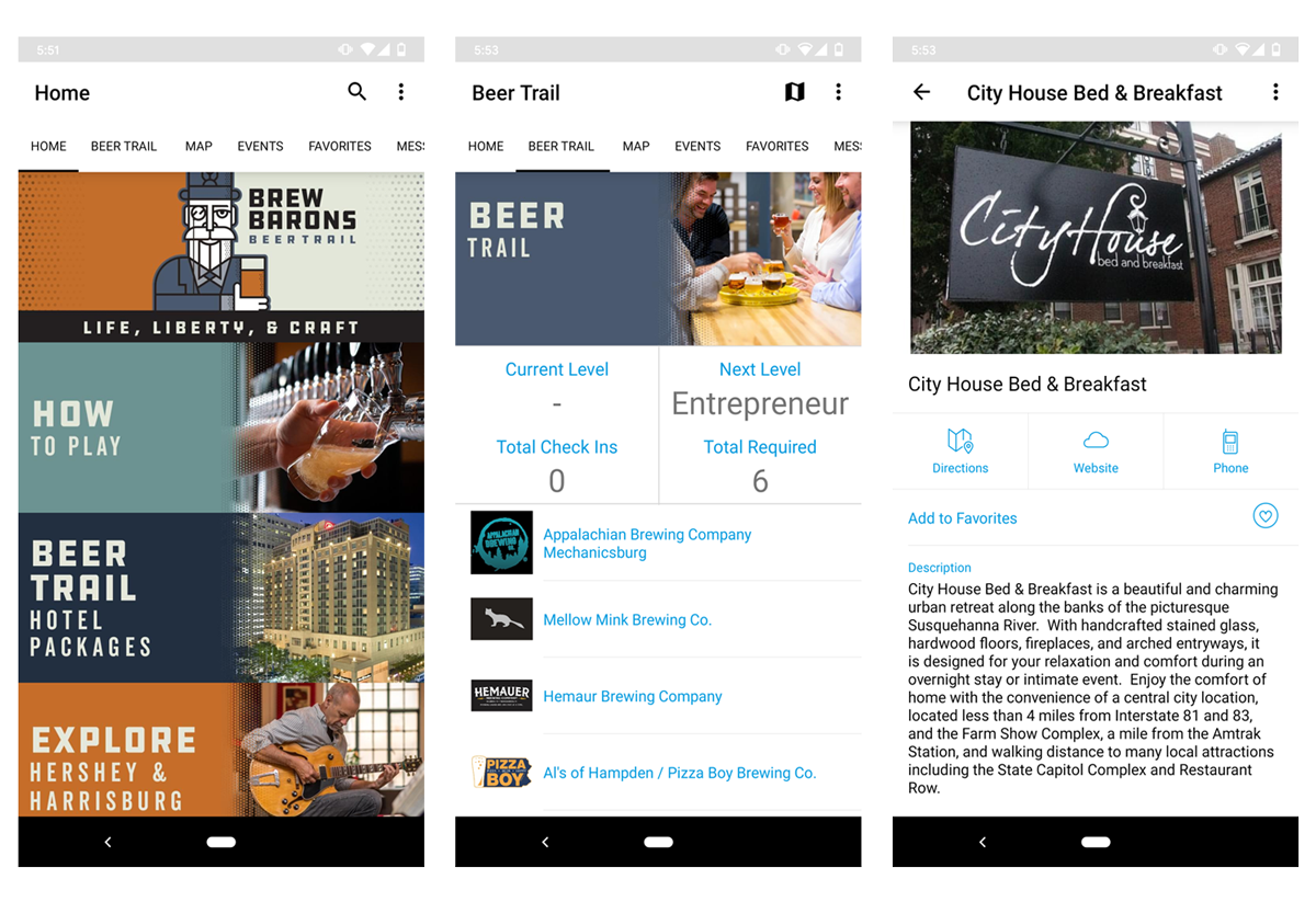 Brew Barrons Trail App - VisitApps