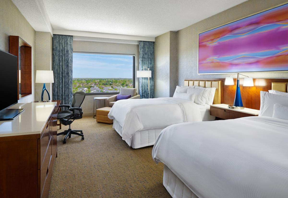 Double hotel room in DuPage County