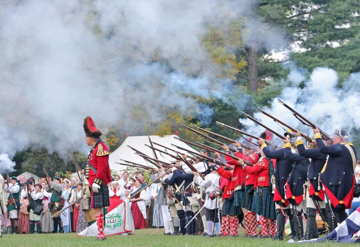 Firing guns at a reenactment of the Feast of the Hunters' Moon in West Lafayette