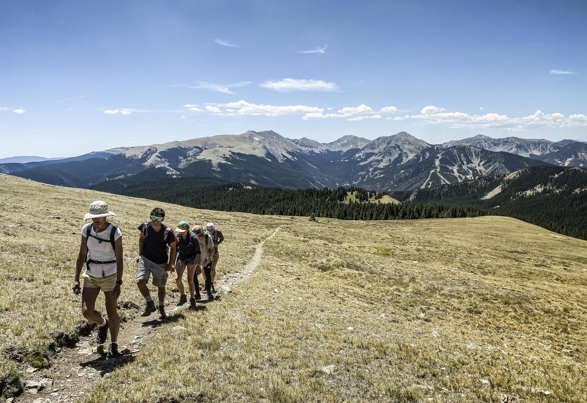 O'Donnell Family hiking Gold Hill in Taos