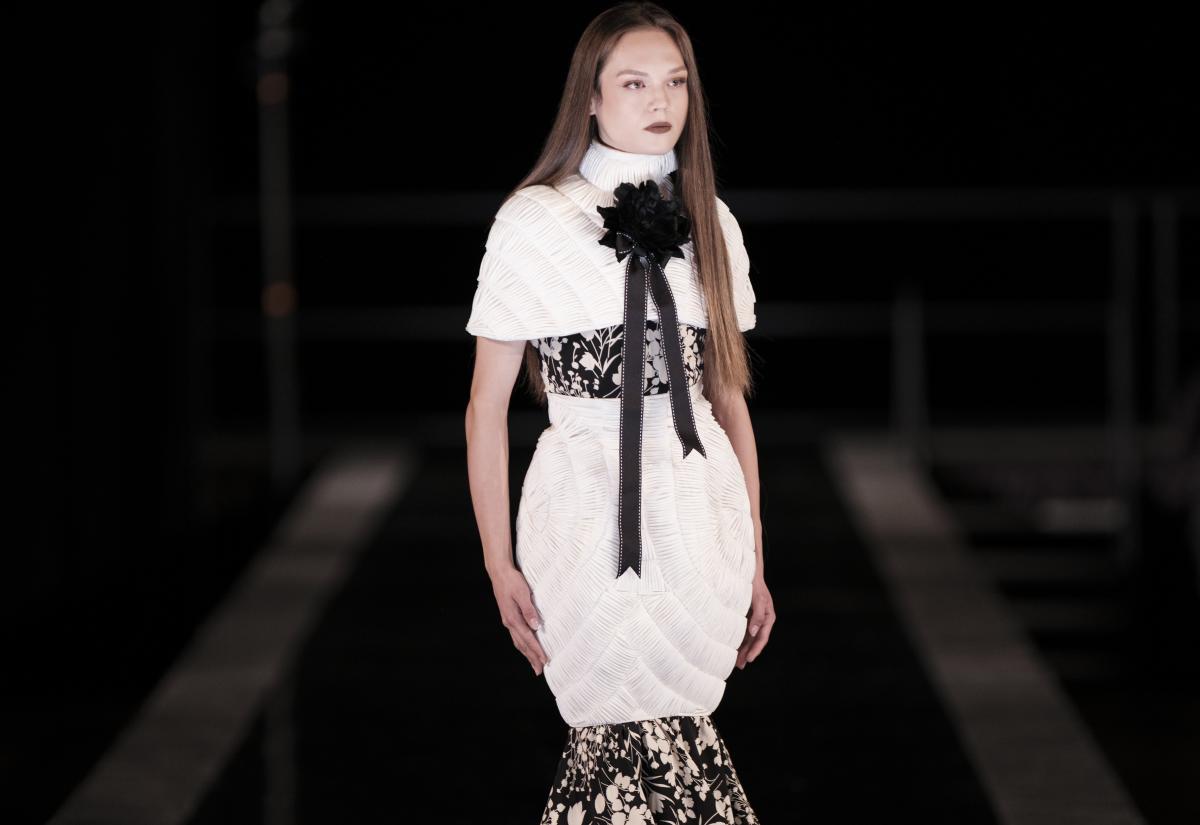 Photography by Jason S. Ordaz. Jamie Okuma Designer, Model, Nolan Hall. SWAIA Fashion Show 2025