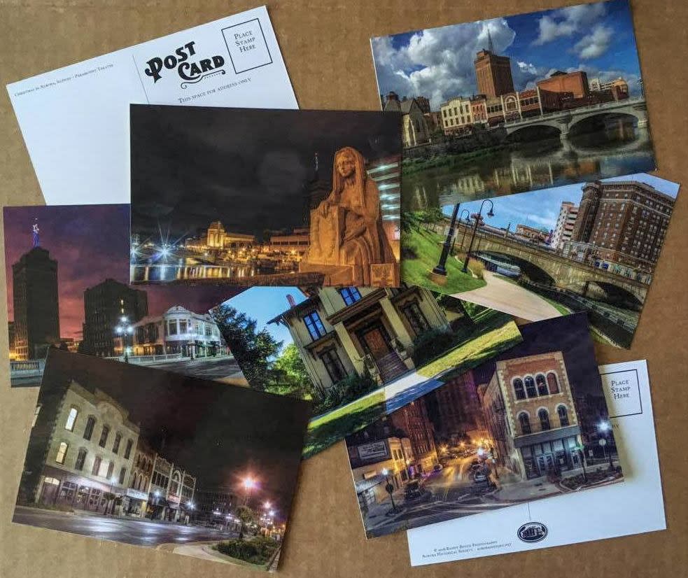Randy Benzie postcards for the Aurora Historical Society