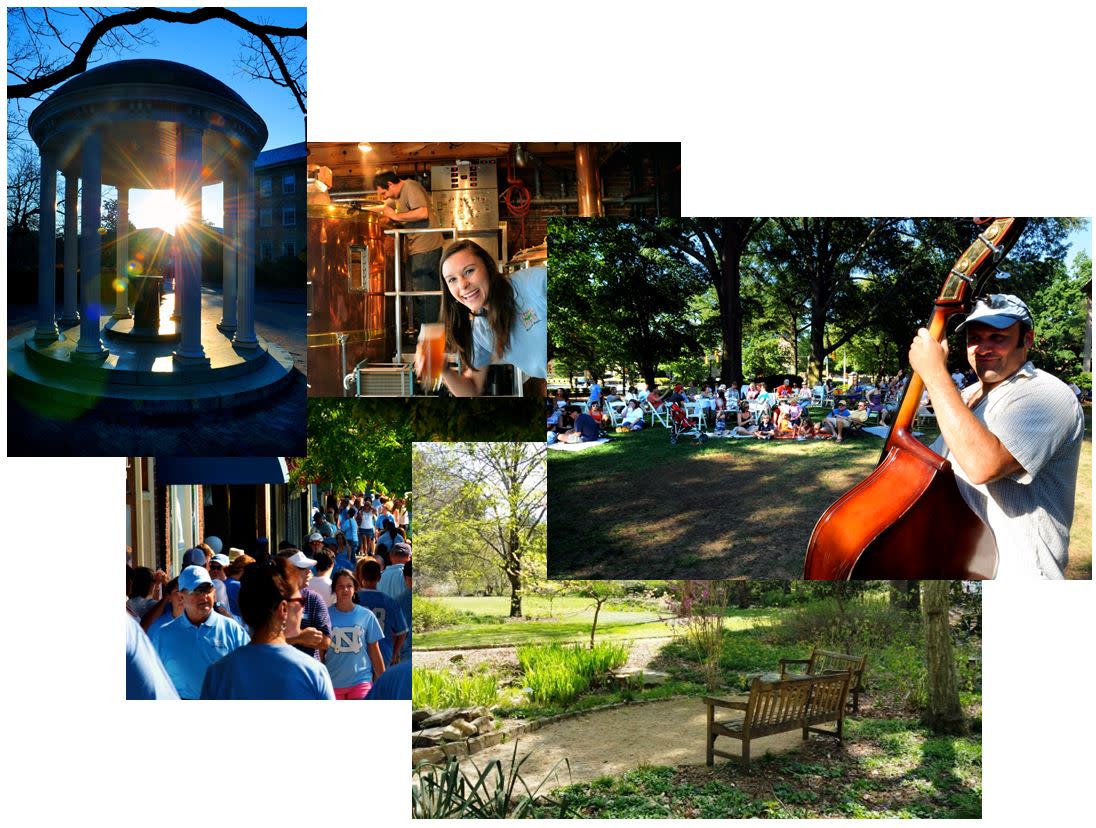 Collage of Things to Do in Chape Hill