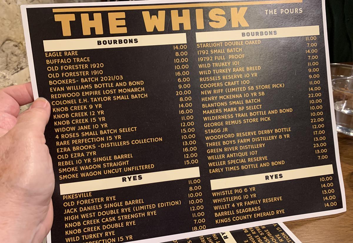 The Whisk drink menu
