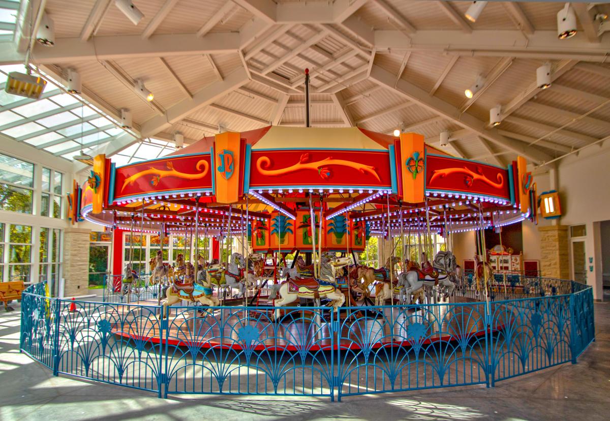 The carousel at Botanica Wichita sits ready for riders