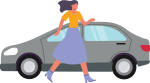 Illustration of a person walking away from their car