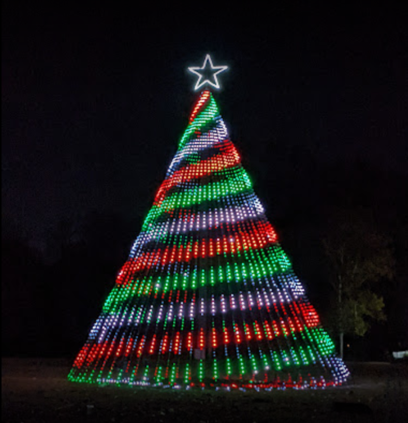 Christmas tree lights display