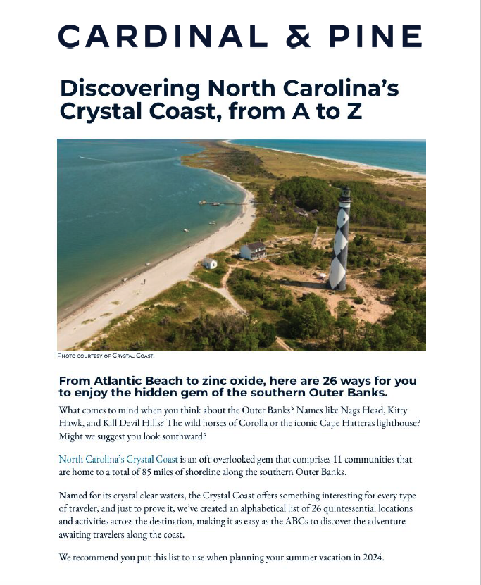 Cardinal & Pine Discovering NC's Crystal Coast Cover