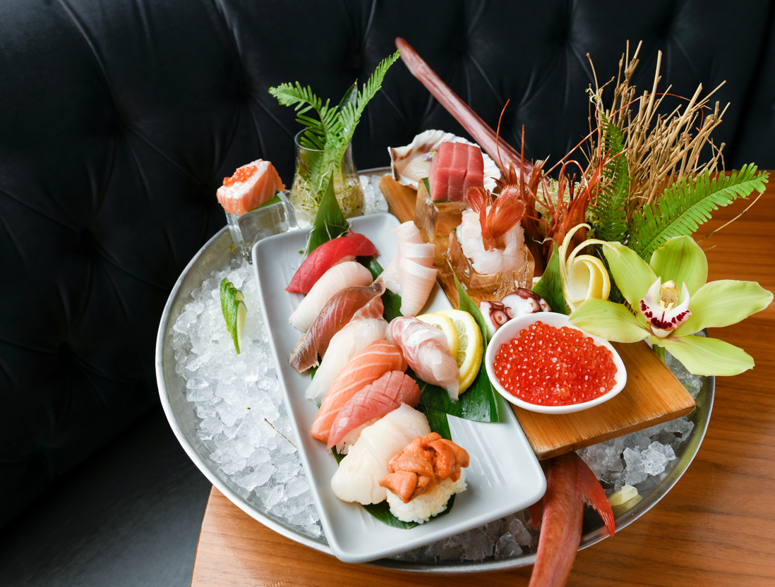 A plate of sashimi from RED sushi in Madison, WI.