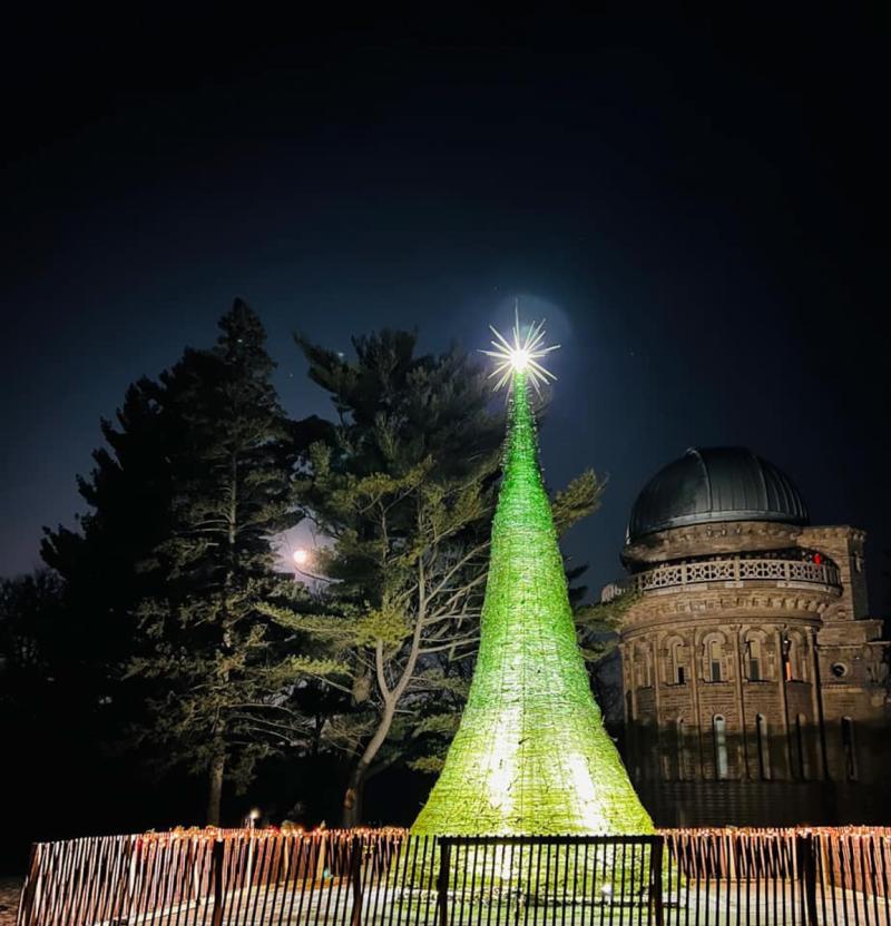 Worlds tallest glass tree at Yerkes Observatory