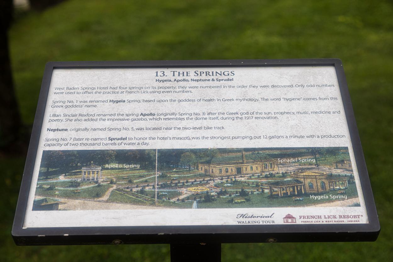 The layout of the original springs at West Baden