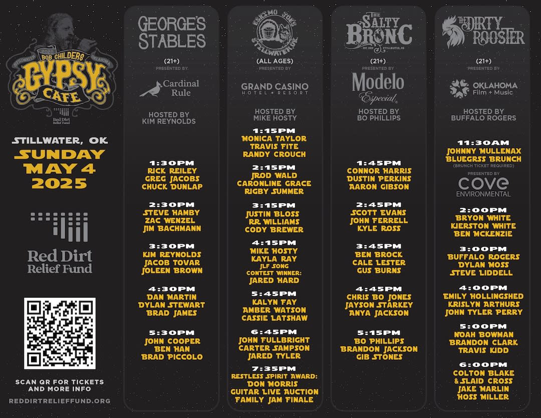 2025 Gypsy Cafe Schedule