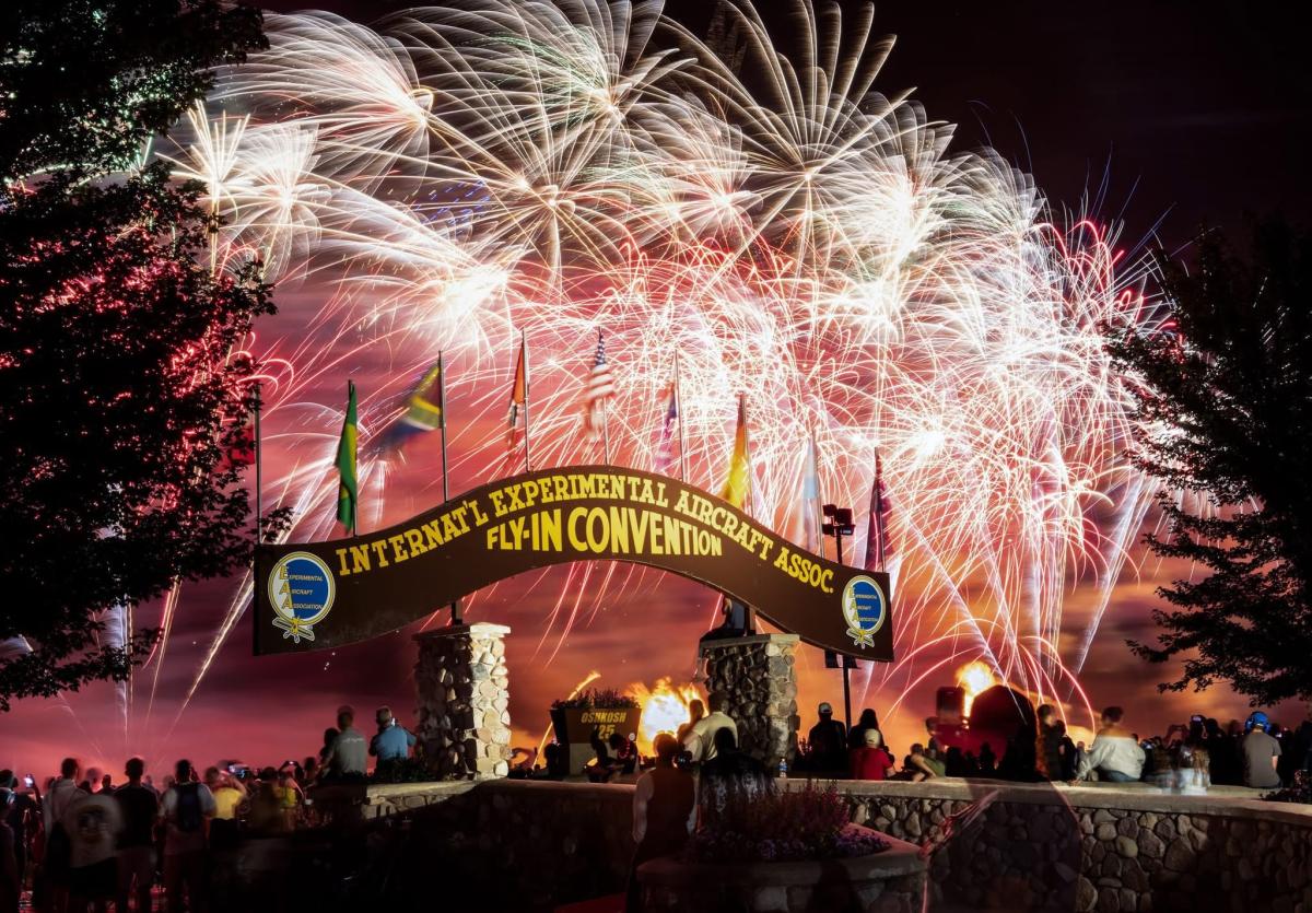 EAA AirVenture Night Show on a Saturday Night in July 2025