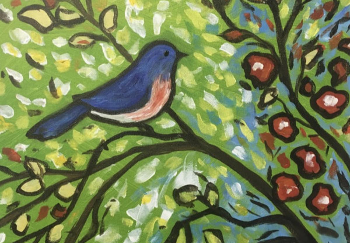 Art & Vino "Blue Bird" at Yellow Door Art Studio Arts Events
