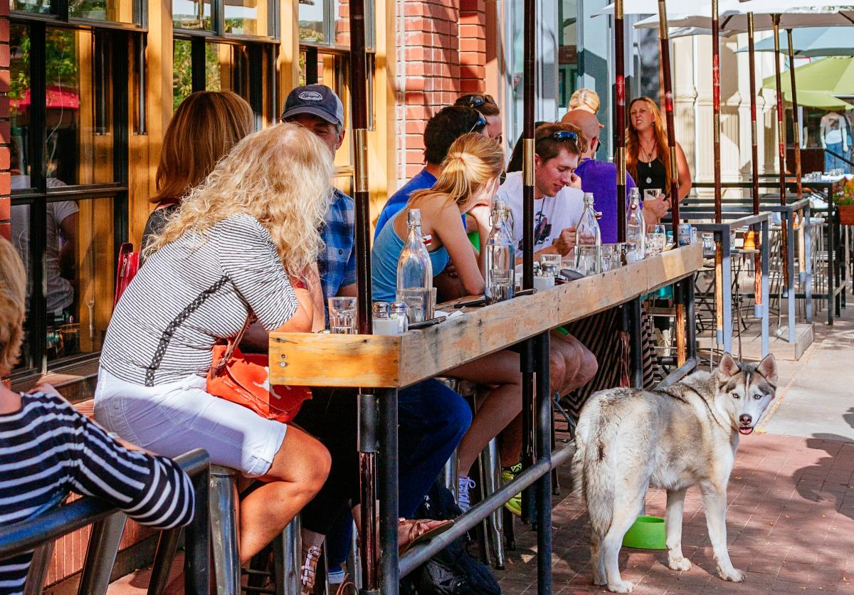 People dining at Tahona Patio in Boulder