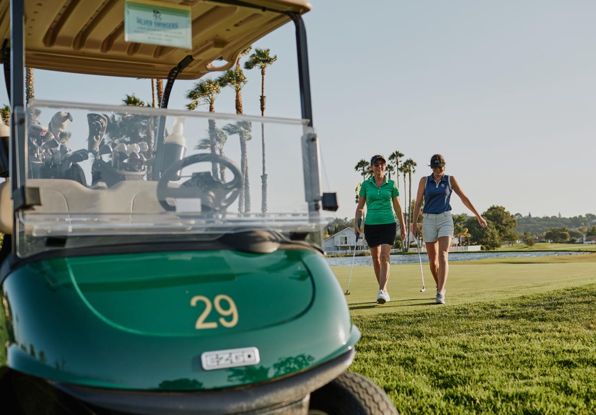 Ladies Golfing with Cart