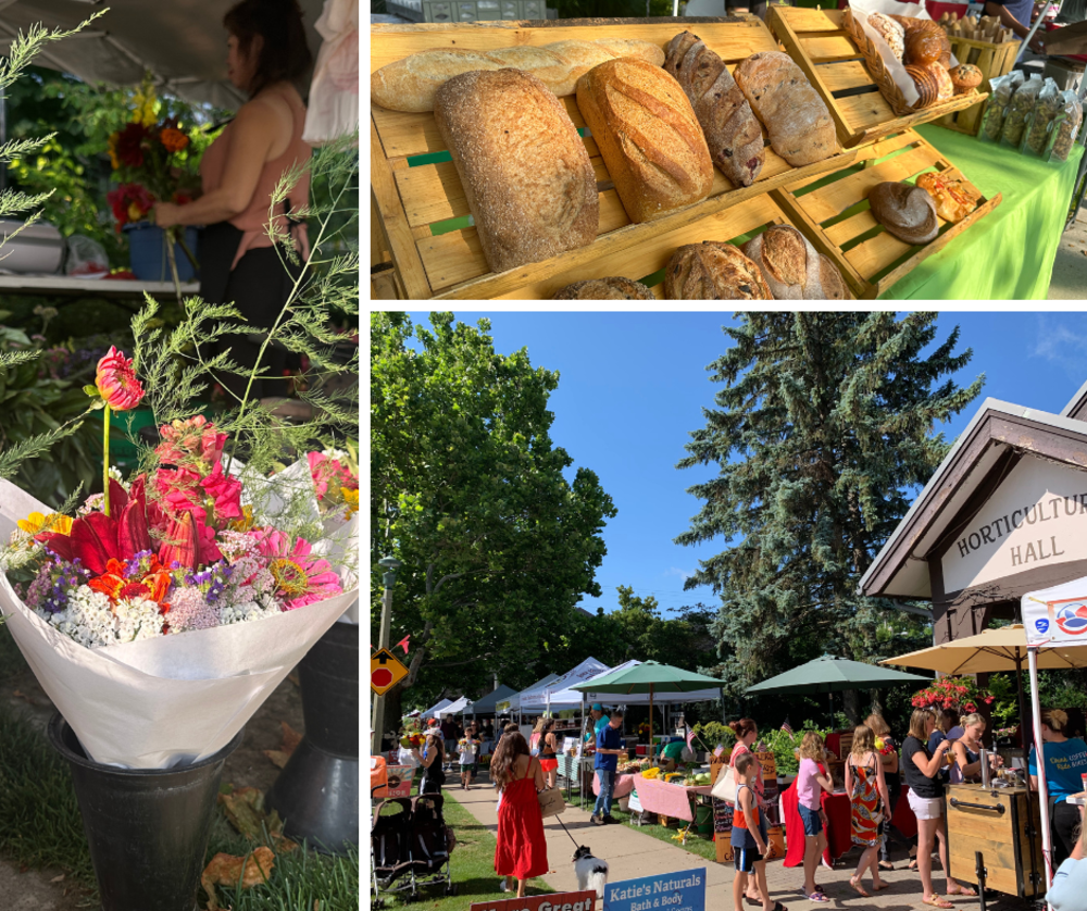 Collage of photos from the Lake Geneva Farmers Market