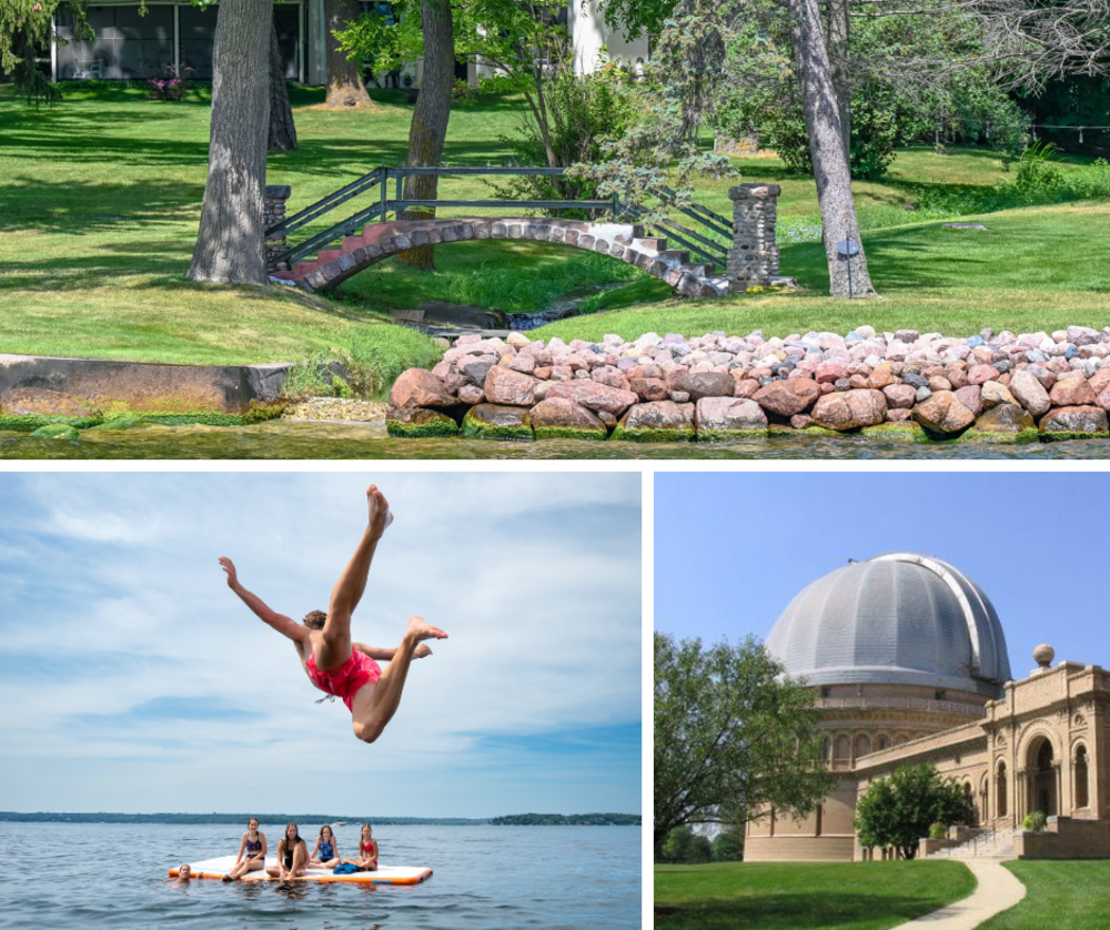 Collage of photos around Geneva Lake