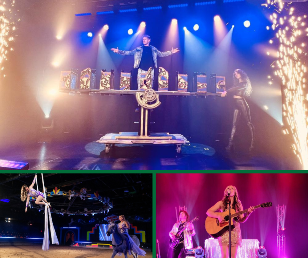 Collage of entertainment venue photos