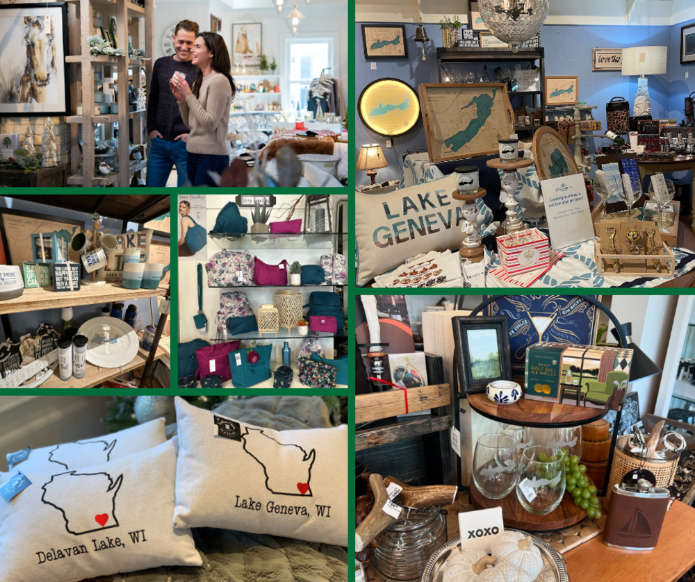 Collage of photos from local gift stores