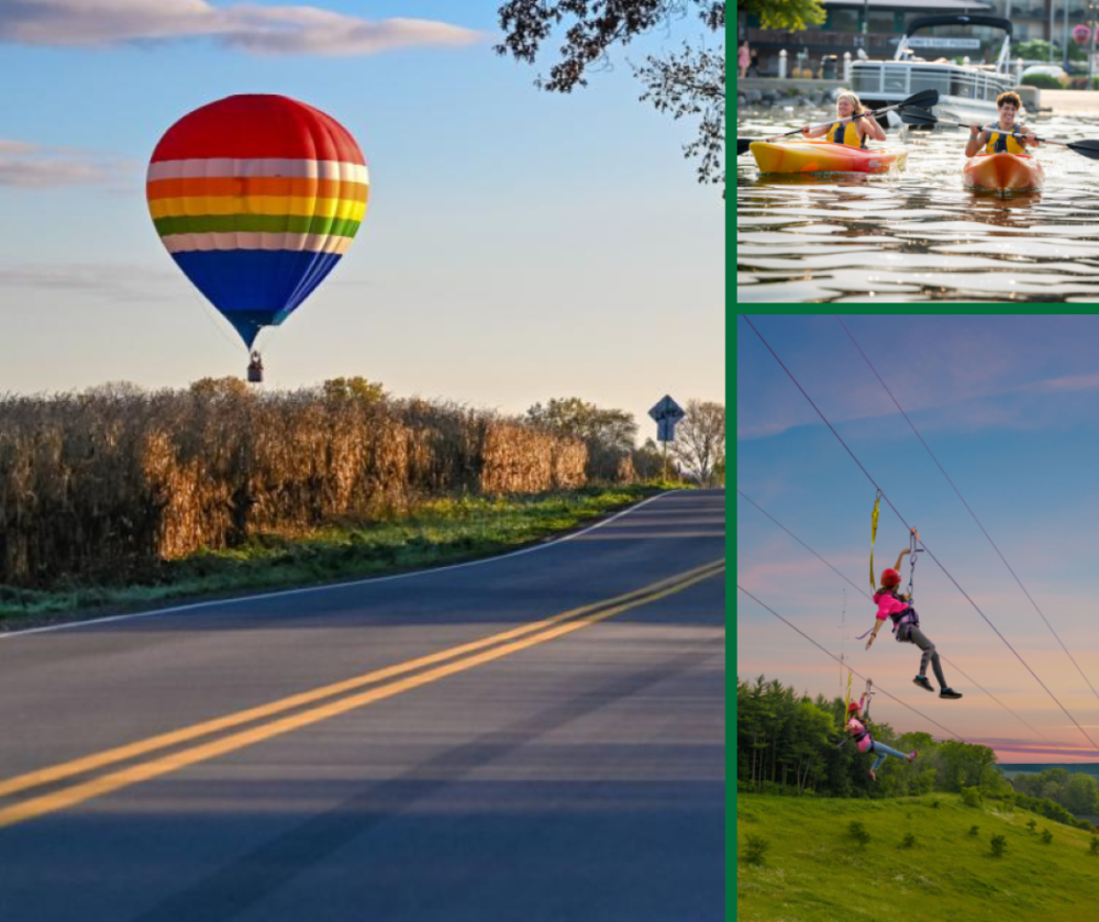 Collage of adventure activities in Lake Geneva