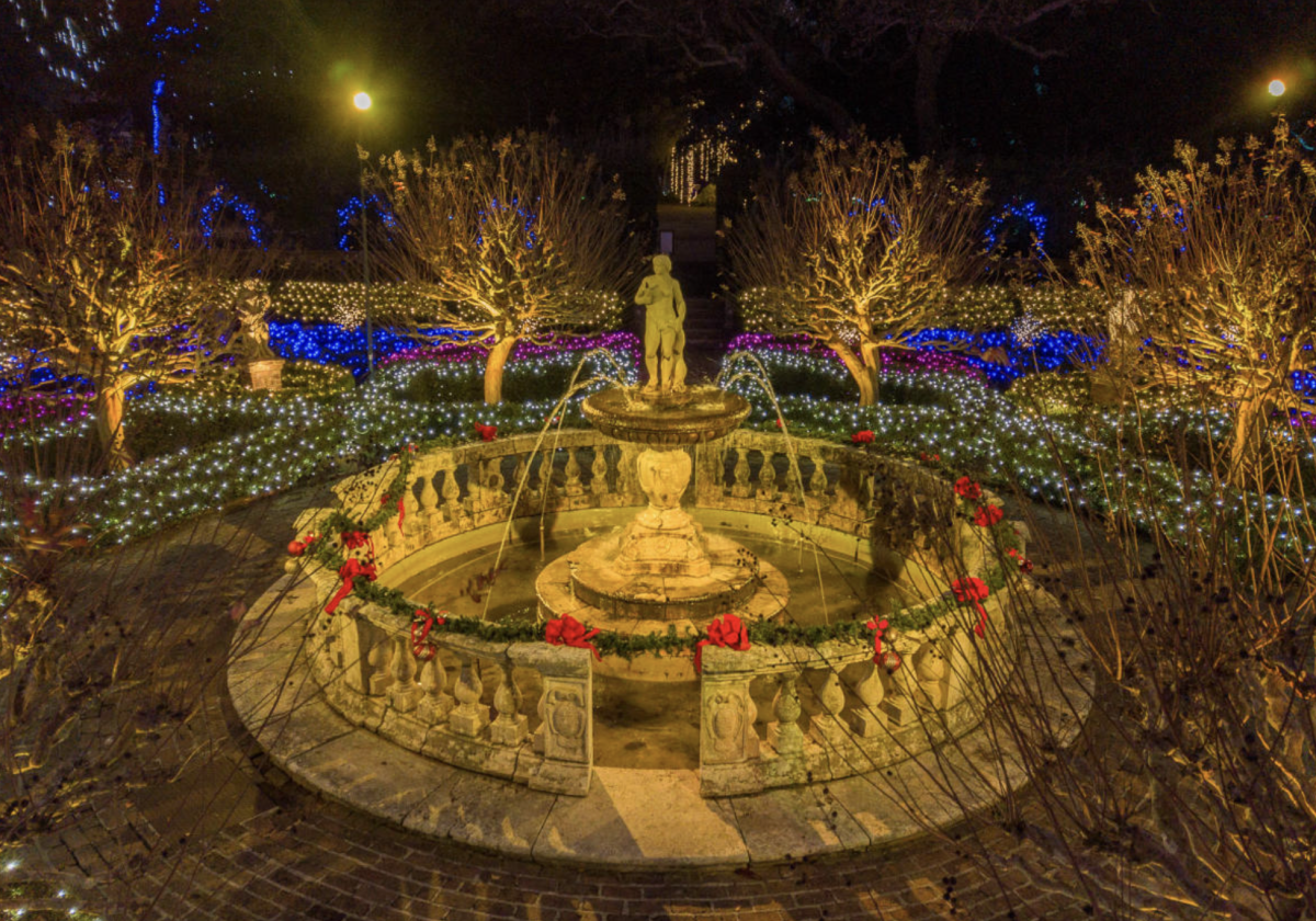 Winterlights in Manteo North Carolina at Christmas on the Outer Banks of North Carolina.