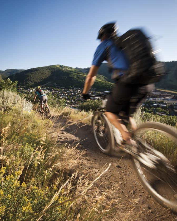 Mountain Biking Above Historic Main Street