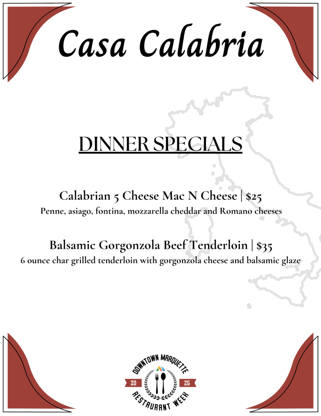 Casa Calabria Restaurant Week Menu