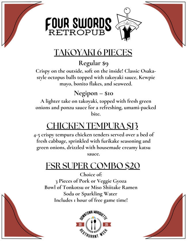 Four Swords Restaurant Week Menu