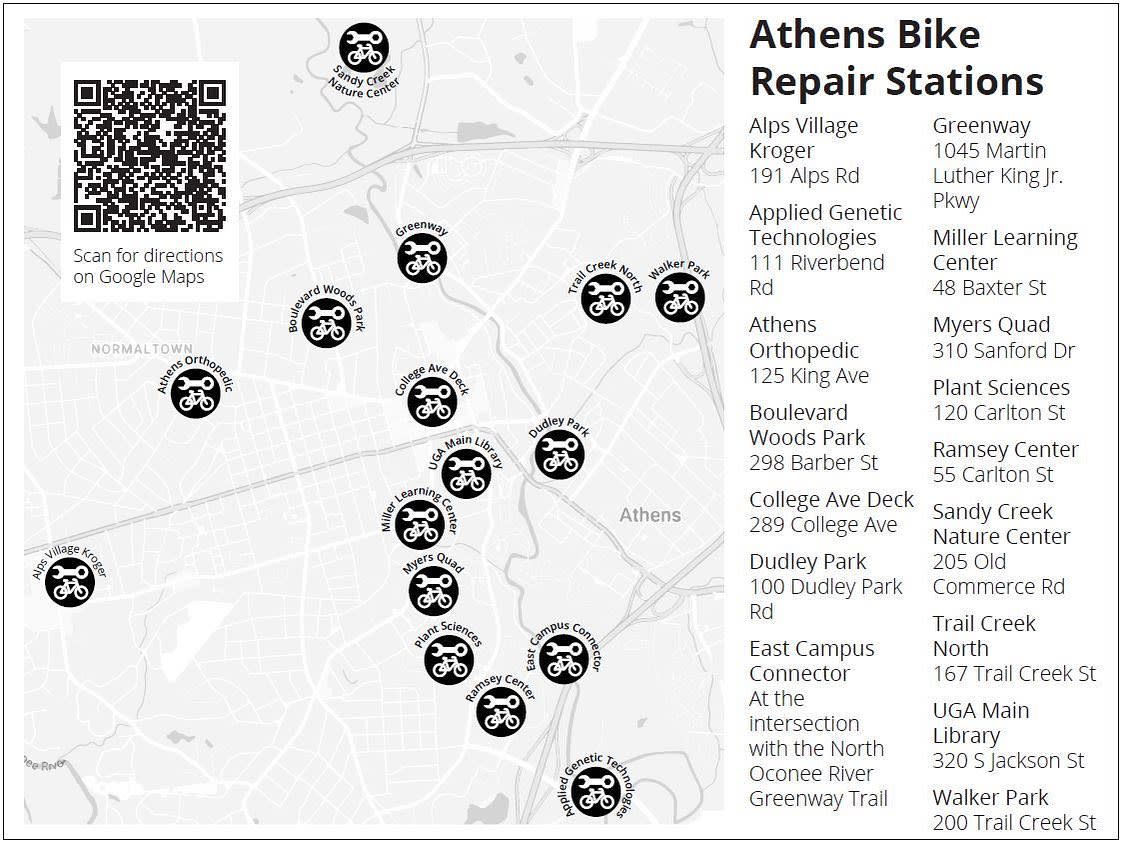 Athens Georgia Bike Repair Station Locations