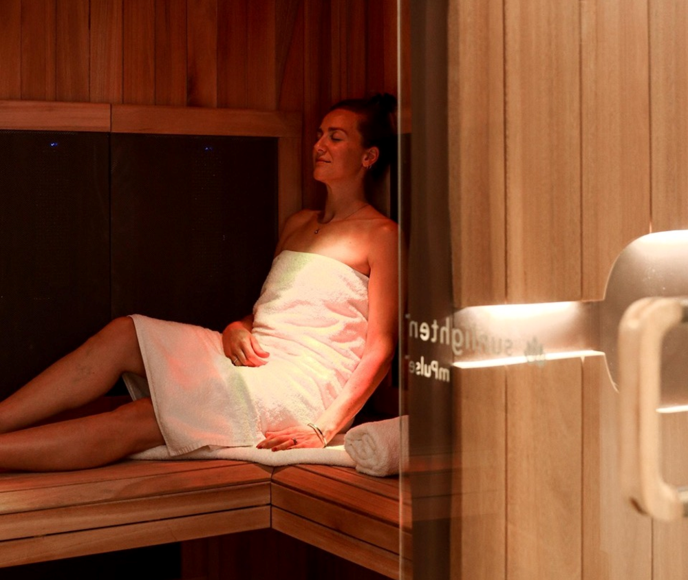 Sauna room at the Healing Grounds Center
