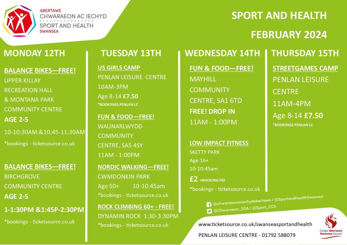 Sport and Health timetable