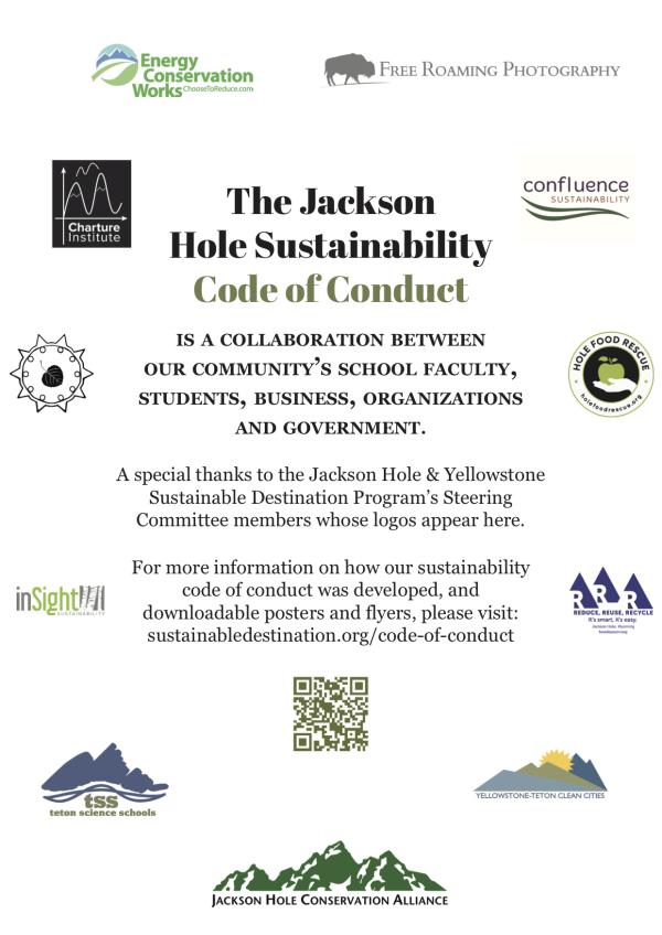 jackson hole sustainability code of conduct flyer