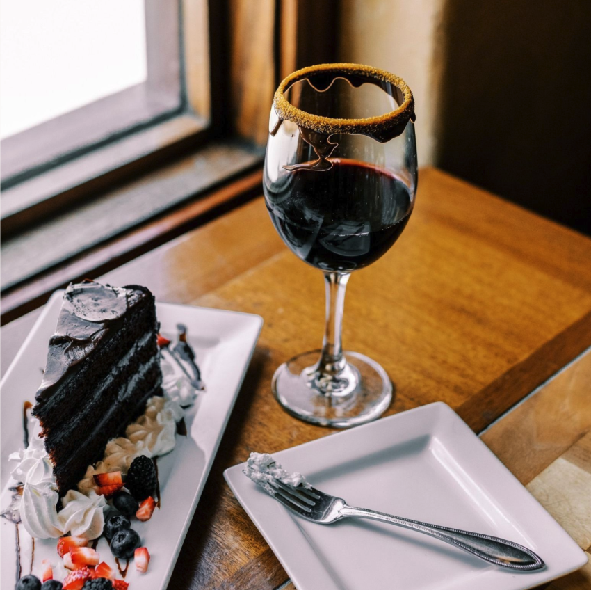 Zannottis cake and wine