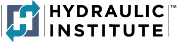 Hydraulic Institute logo with interlocking teal arrows in a blue square and the words “HYDRAULIC INSTITUTE.”