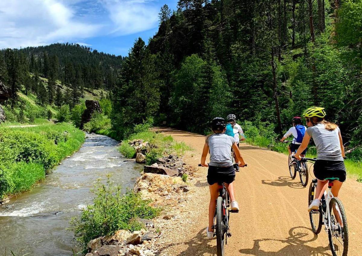 bike tour on the mickelson trail in the black hills of south dakota