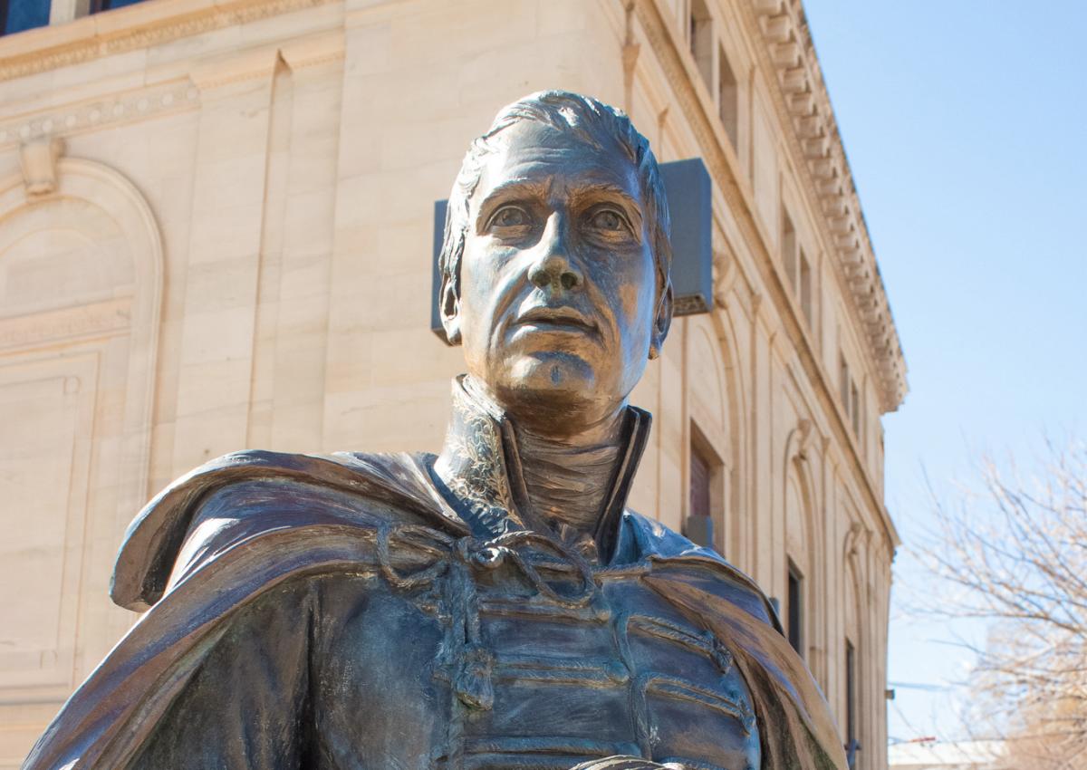 william henry harrison statue in city of presidents tour in rapid city, sd