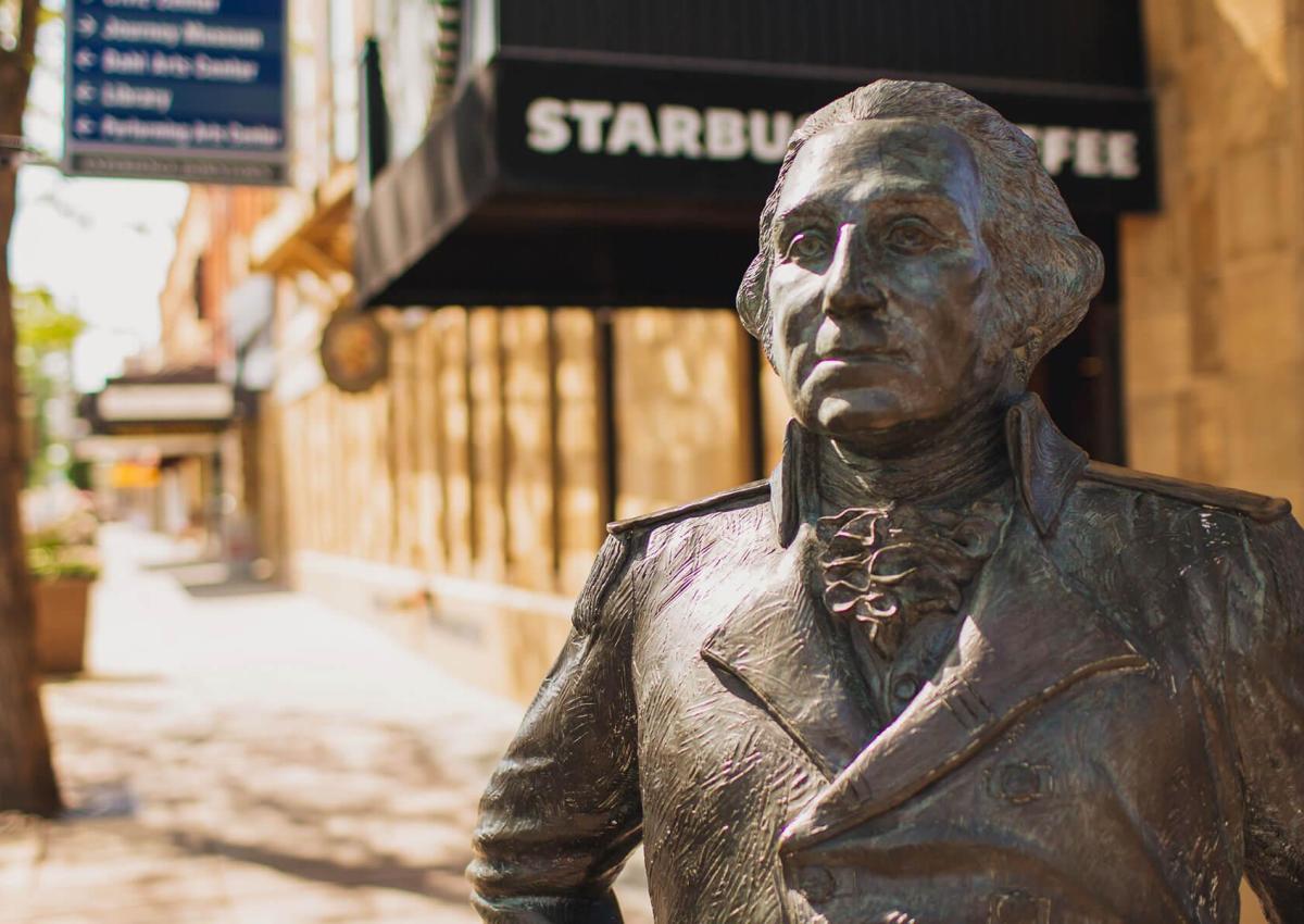 George Washington's statue in the City of Presidents downtown Rapid City, SD