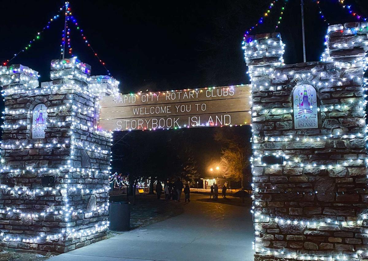 Christmas Nights of Light entrance at Storybook Island