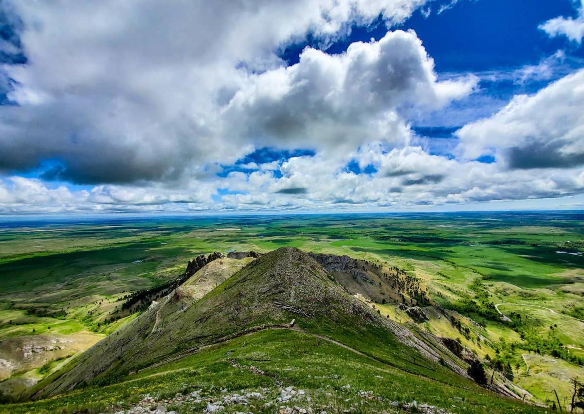 View from the top of Bear Butte State Park on a sunday day in South Dakota